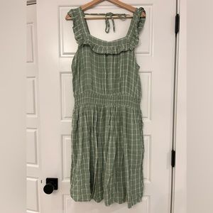 Maurices Sage Green Checked Midi Sundress